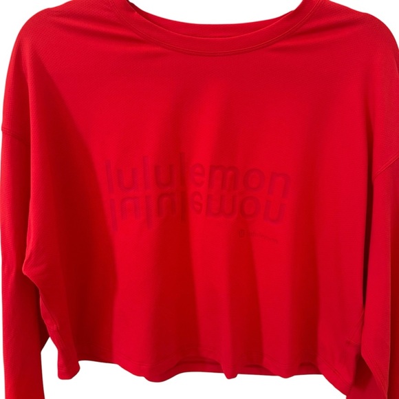 Lululemon Muscle Love Long-Sleeve Shirt Motif in Love Red Size 8* - Picture 5 of 11